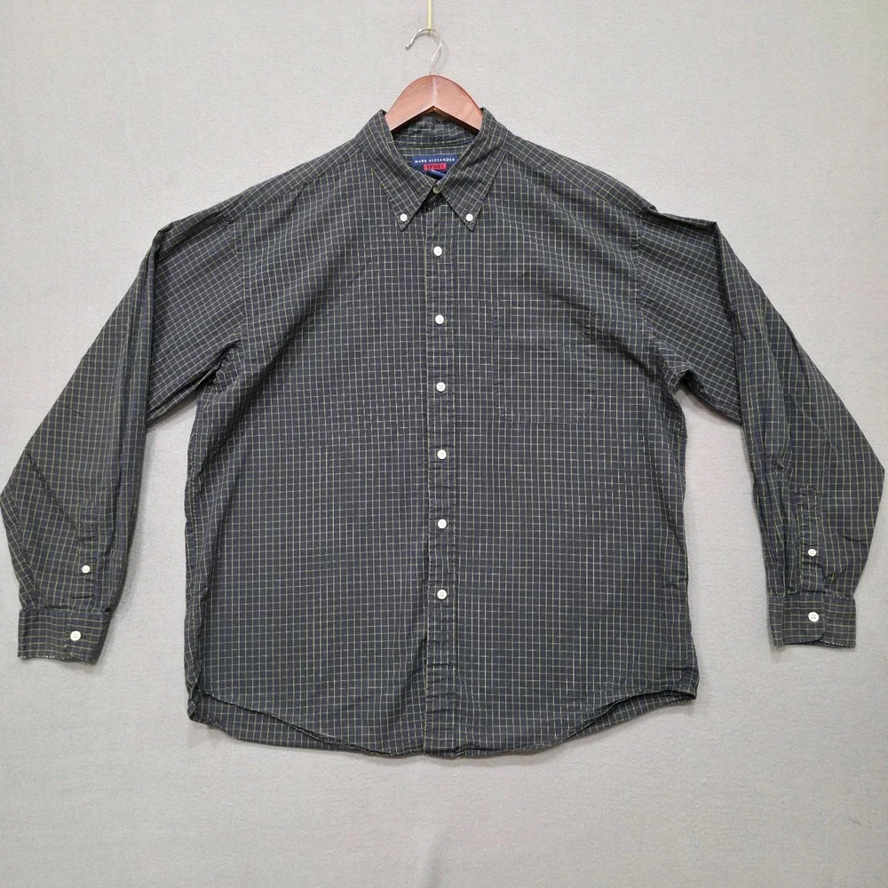 Mark‎ Alexander Sport Men's Long Sleeve Button Up Black Check Shirt Size XL